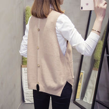 Load image into Gallery viewer, Fashion Patchwork Women Conservative Style V-neck Knitted Vest Free Size Plus Women Pullover Sweater Korean Sleeveless Vest 2020
