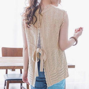 Knitted Blouse Women 2020 Summer Solid Fashion Sleeveless Pullover Female Tops Korean Sweet Causal Shirts Khaki